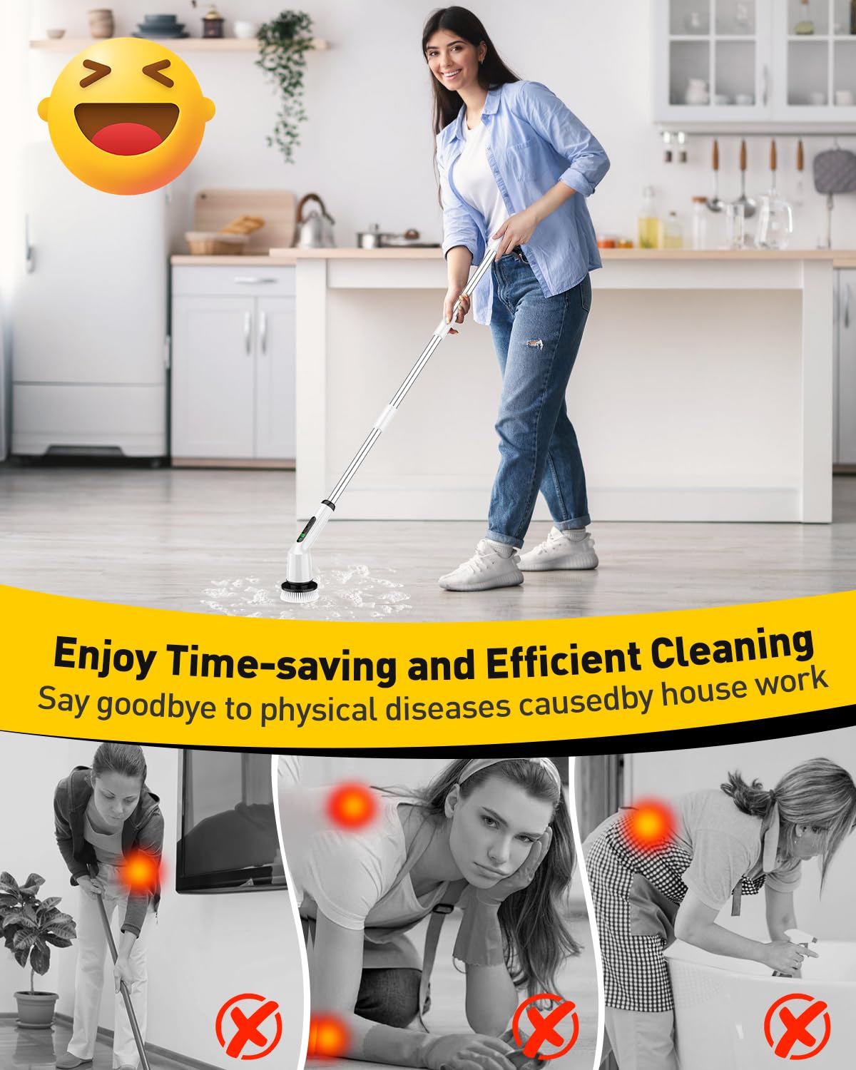 Electric Spin Scrubber for Bathroom, Tile & Floor Cleaning